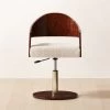 Renato Chenille And Burl Wood Office Chair