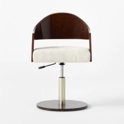 Renato Chenille And Burl Wood Office Chair -Chic Living Shop RenatoBrlWdOfficeChairSOSSF22