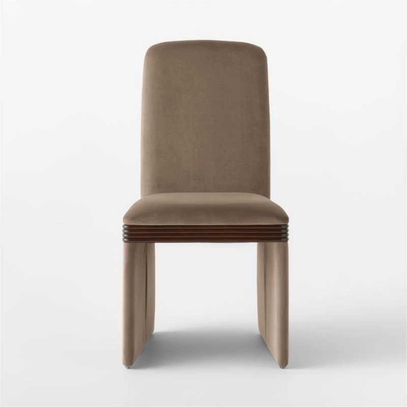 Rhodes Taupe Upholstered Velvet Dining Chair 6 Rhodes Taupe Upholstered Velvet Dining Chair - Image 4