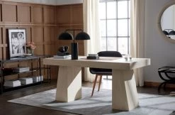 Ridge Bleached Oak Desk With Drawer -Chic Living Shop RidgeBleachedDeskDomesBlackJL19