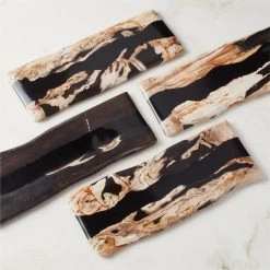 Ring Rectangular Petrified Wood And Resin Serving Platter -Chic Living Shop RingPtrfdWdNRsnRectSrvrAV3SHF23