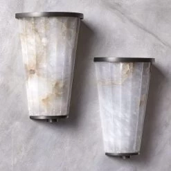 Riva Alabaster Outdoor Wall Sconce Light -Chic Living Shop RivaAlbstrOtdrSconceAV2SHS23