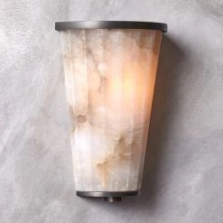 Riva Alabaster Outdoor Wall Sconce Light -Chic Living Shop RivaAlbstrOtdrSconceROS23