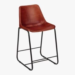 Roadhouse Saddle Leather Counter Stool -Chic Living Shop RoadhsLthr24inCntrStl3QF14