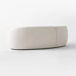 Roma Curved 2-Piece White Performance Fabric Sectional Sofa -Chic Living Shop RomaWht2PcSect3QBSSS22