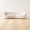Roma Curved 2-Piece White Performance Fabric Sectional Sofa