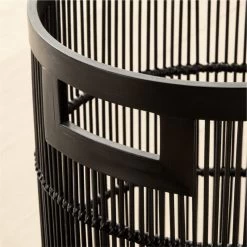 Ronan Black Bamboo Storage Basket Small 9 Ronan Black Bamboo Storage Basket Small -Chic Living Shop RonanBlkBasketWHndlsSmAV2SHF22