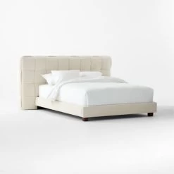 Rorke Ivory White Upholstered Queen Bed -Chic Living Shop RorkeIvoryQBed3QSSS23
