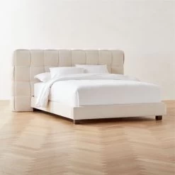 Rorke Ivory White Upholstered Queen Bed -Chic Living Shop RorkeIvoryQBedAVSHS23