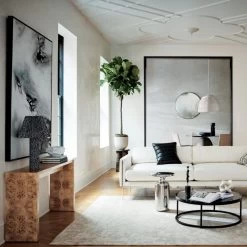 Via Large Travertine Knot -Chic Living Shop RykerWhiteVelvetSofaMR21 V2