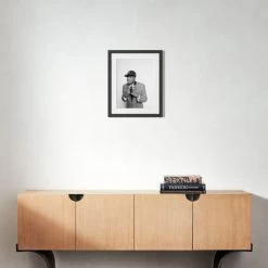 'Jay Z At MILK Studios' Photographic Print In Black Frame 17.5"x21.5" -Chic Living Shop SEJayZMILKStdBlk17p5x21p5S22 3D