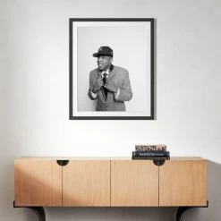 'Jay Z At MILK Studios' Photographic Print In Black Frame 17.5"x21.5" -Chic Living Shop SEJayZMILKStdBlk39p5x28p5S22 3D