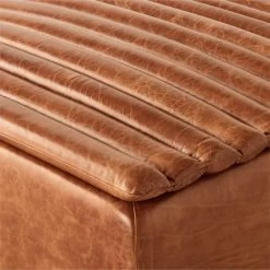 Salon Brown Leather Ottoman 11 Salon Brown Leather Ottoman -Chic Living Shop SalonBrnLthrOttomanAVSSF22