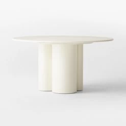 Sannois Round Lacquered Linen White Dining Table -Chic Living Shop SannoisLcqrdLnDnngTableSDSSS22