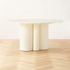 Sannois Round Lacquered Linen White Dining Table -Chic Living Shop SannoisLcqrdLnDnngTableSHS22