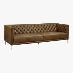 Savile Leather Tufted Sofa -Chic Living Shop SavileSofaLthrSaddle3QF19