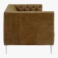 Savile Leather Tufted Sofa -Chic Living Shop SavileSofaLthrSaddleSDF19