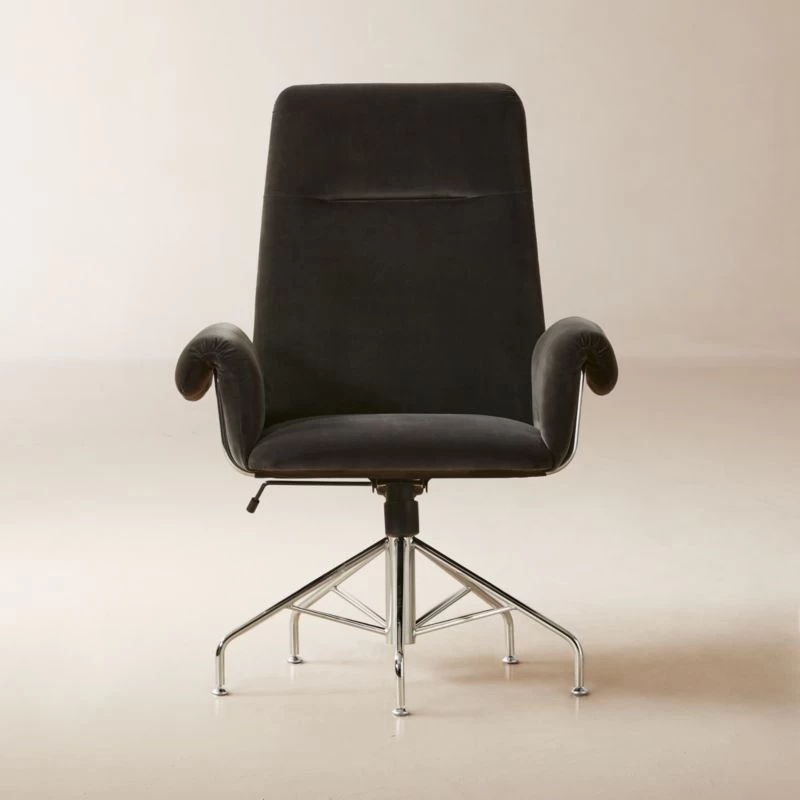 Saviti Black Velvet Office Chair 3 Saviti Black Velvet Office Chair