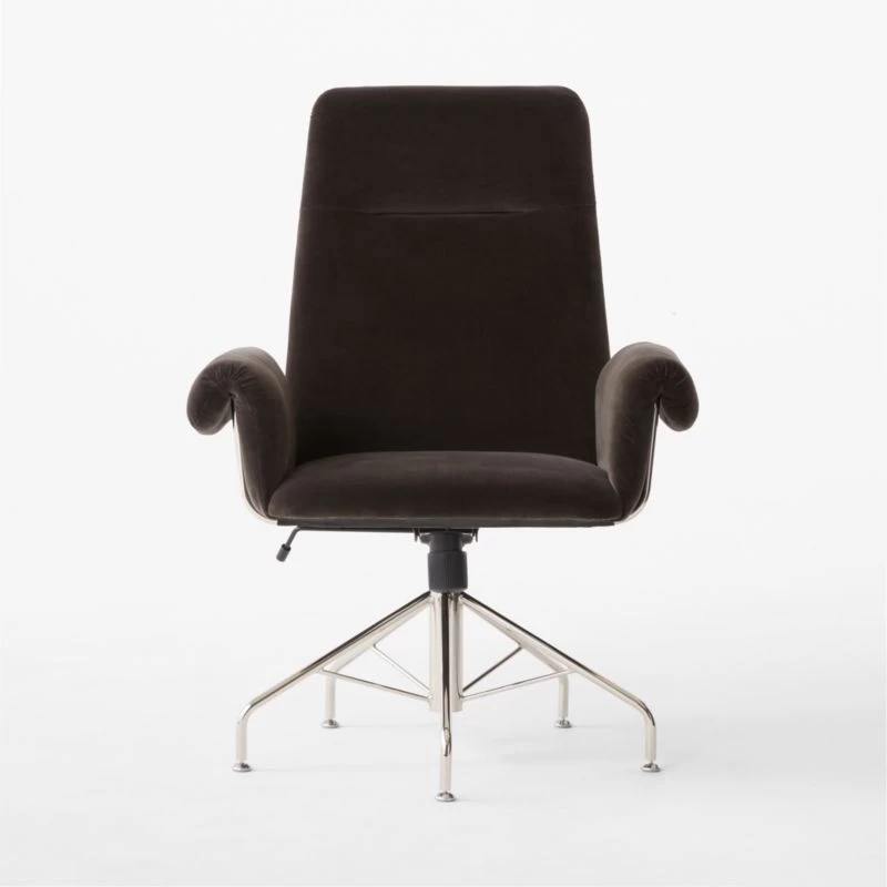 Saviti Black Velvet Office Chair 4 Saviti Black Velvet Office Chair - Image 2