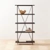 Scala Black Wood Bookshelf With Metal Frame 1 Scala Black Wood Bookshelf With Metal Frame -Chic Living Shop ScalaBkWdOpenBookcaseAVSHS22