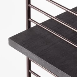 Scala Black Wood Bookshelf With Metal Frame -Chic Living Shop ScalaBkWdOpenBookcaseAVSSS22