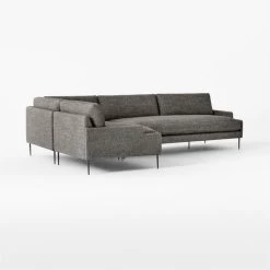 Scalino 3-piece L-Shaped Grey Sectional Sofa With Left Arm Chair -Chic Living Shop ScalinoGryLAChair3PcSect3QSSF22