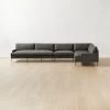 Scalino 4-piece L-Shaped Grey Sectional Sofa With Right Arm Chair -Chic Living Shop ScalinoGryRAChair4PcSectSHF22
