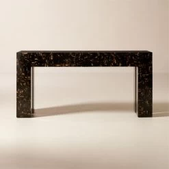 Scatola Brown Faux Horn Console Table