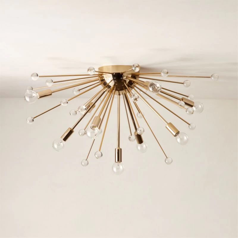 Scoppiare Polished Champagne Flush Mount Light 3 Scoppiare Polished Champagne Flush Mount Light