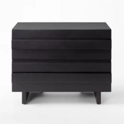 Seacliff 2-Drawer Black Oak Wood Nightstand -Chic Living Shop SeacliffNightstandSOSSS22