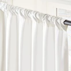 Seda Bright White Dupioni Silk Window Curtain Panel 48''x84'' -Chic Living Shop SedaBrtWhtSilkDp96PnlAVSHS23