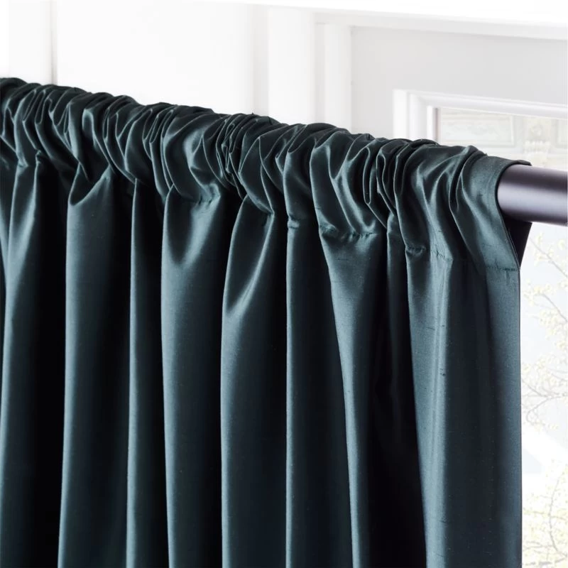 Seda Green Dupioni Silk Window Curtain Panel 48"x84" 5 Seda Green Dupioni Silk Window Curtain Panel 48"x84" - Image 3