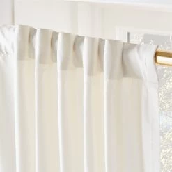 Seda Warm White Dupioni Silk Window Curtain Panel 48"x84" -Chic Living Shop SedaSilkDpnIvoryPnl96inAV3SHF21