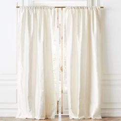 Seda Warm White Dupioni Silk Window Curtain Panel 48"x84"