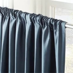 Seda Deep Blue Dupioni Silk Window Curtain Panel 48"x84" -Chic Living Shop SedaSlkDpBlueCrtnPnl96inAV3SHF22