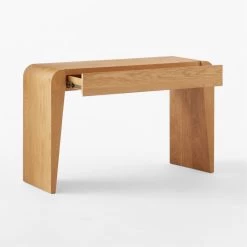 Selena Wood Vanity Table -Chic Living Shop SelenaOakVanity3QAVSSS23