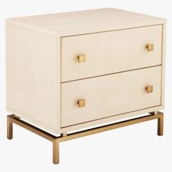 2-Drawer Ivory Shagreen Nightstand -Chic Living Shop ShagreenEmbsdNghtstndIvry3QFS18