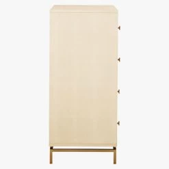 Ivory Shagreen Embossed Tall Chest -Chic Living Shop ShagreenEmbssdTllChstIvrySDS18