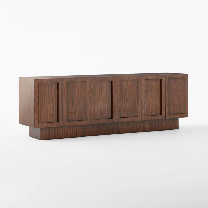 Shutter High-Gloss Walnut Wood Media Console 6 Shutter High-Gloss Walnut Wood Media Console - Image 4
