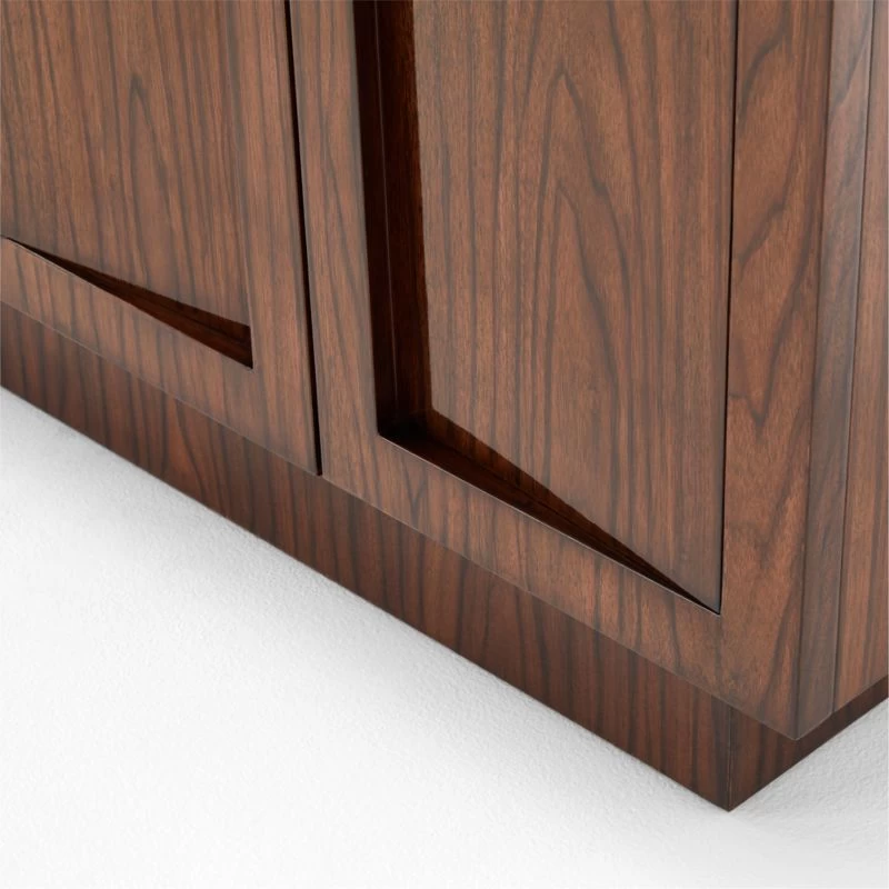 Shutter High-Gloss Walnut Wood Media Console 10 Shutter High-Gloss Walnut Wood Media Console - Image 8