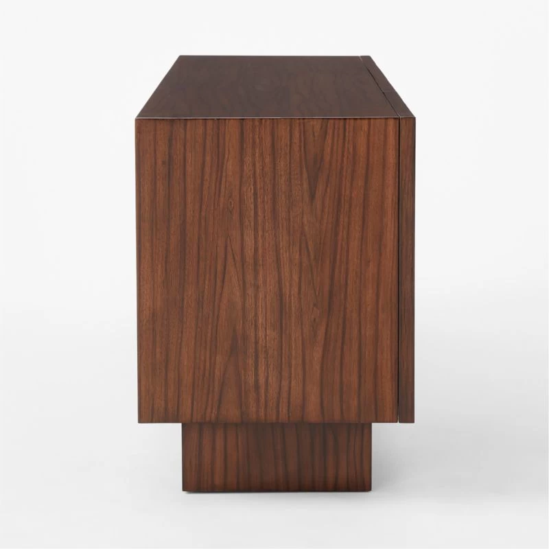 Shutter High-Gloss Walnut Wood Media Console 8 Shutter High-Gloss Walnut Wood Media Console - Image 6