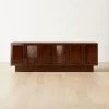 Shutter High-Gloss Walnut Wood Media Console -Chic Living Shop ShutterMediaCredenzaSHS23