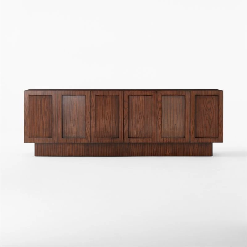 Shutter High-Gloss Walnut Wood Media Console 5 Shutter High-Gloss Walnut Wood Media Console - Image 3