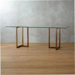 Silverado Brass 80" Rectangular Dining Table