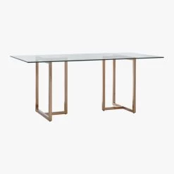Silverado Brass 80" Rectangular Dining Table 8 Silverado Brass 80" Rectangular Dining Table -Chic Living Shop SilveradoBrsRctDiningTable80in3QS16