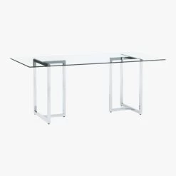 Silverado Chrome 80" Rectangular Dining Table -Chic Living Shop SilveradoRectTable3QS14