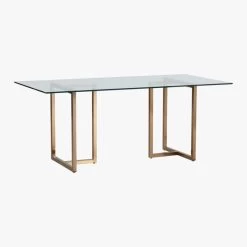 Silverado Brass 72" Rectangular Dining Table 8 Silverado Brass 72" Rectangular Dining Table -Chic Living Shop SilveradoTableRectBrass3QS16