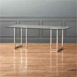 Silverado Chrome 80" Rectangular Dining Table