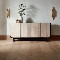 Sion White-Washed Teak Wood Credenza -Chic Living Shop SionWhiteWashTeakCredenzaJL20 1x1