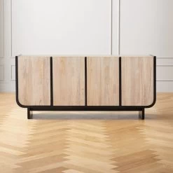 Sion White-Washed Teak Wood Credenza